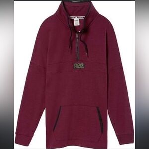 Victoria's Secret PINK Varsity Quarter Zip Sweatshirt